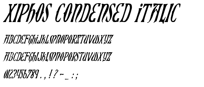 Xiphos Condensed Italic font